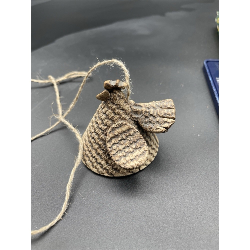 Annes Keramikk Norway Handmade‎ Stoneware Bird Bell Ornament Jute Cord Signed